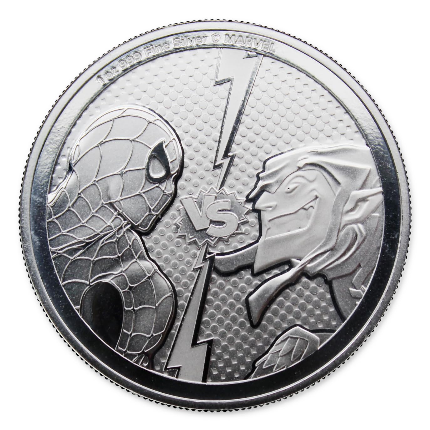 2024 1 oz Niue Silver Marvel Versus Series: Spider-Man vs Green Goblin Coin Brilliant Uncirculated with Certificate of Authenticity $2 BU