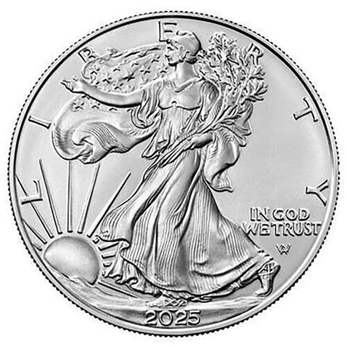 2025 - American Silver Eagle .999 Fine Silver with our Smyrnacoin Certificate of Authenticity Dollar Uncirculated US Mint