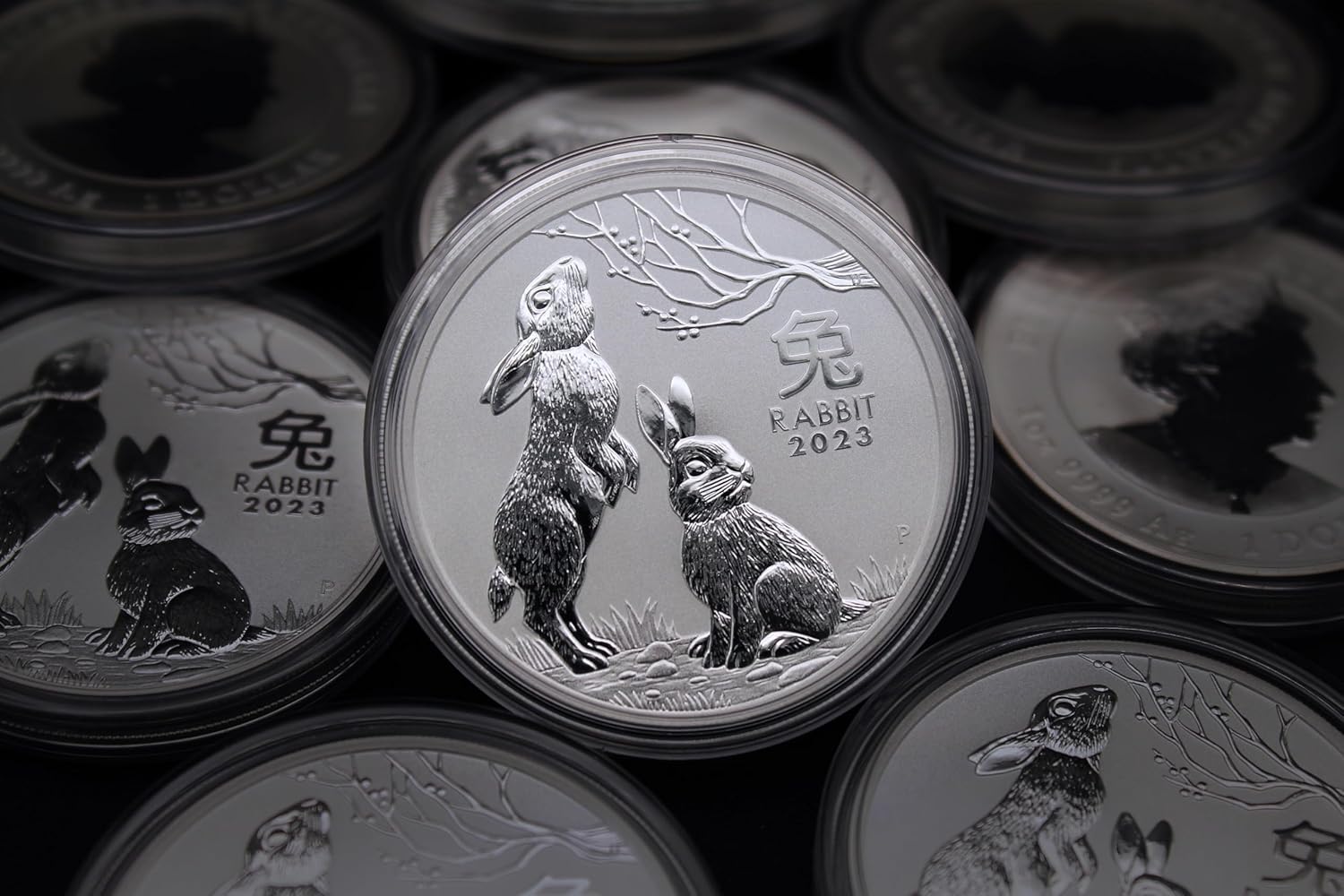 2023 P 1 oz Silver Australian Lunar Series III Year of the Rabbit Coin MS-70 (First Releases - Lunar Label) $1 NGC MS70