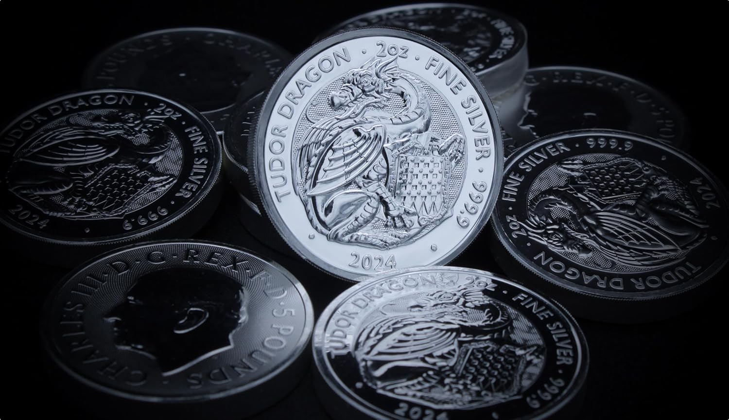 2024 2 oz British Silver Royal Tudor Beasts - Tudor Dragon Coin Brilliant Uncirculated with a Certificate of Authenticity £5 Seller BU